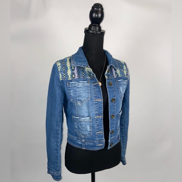 Jean Jacket Small Jolt Tribal Print - Picture 4 of 9